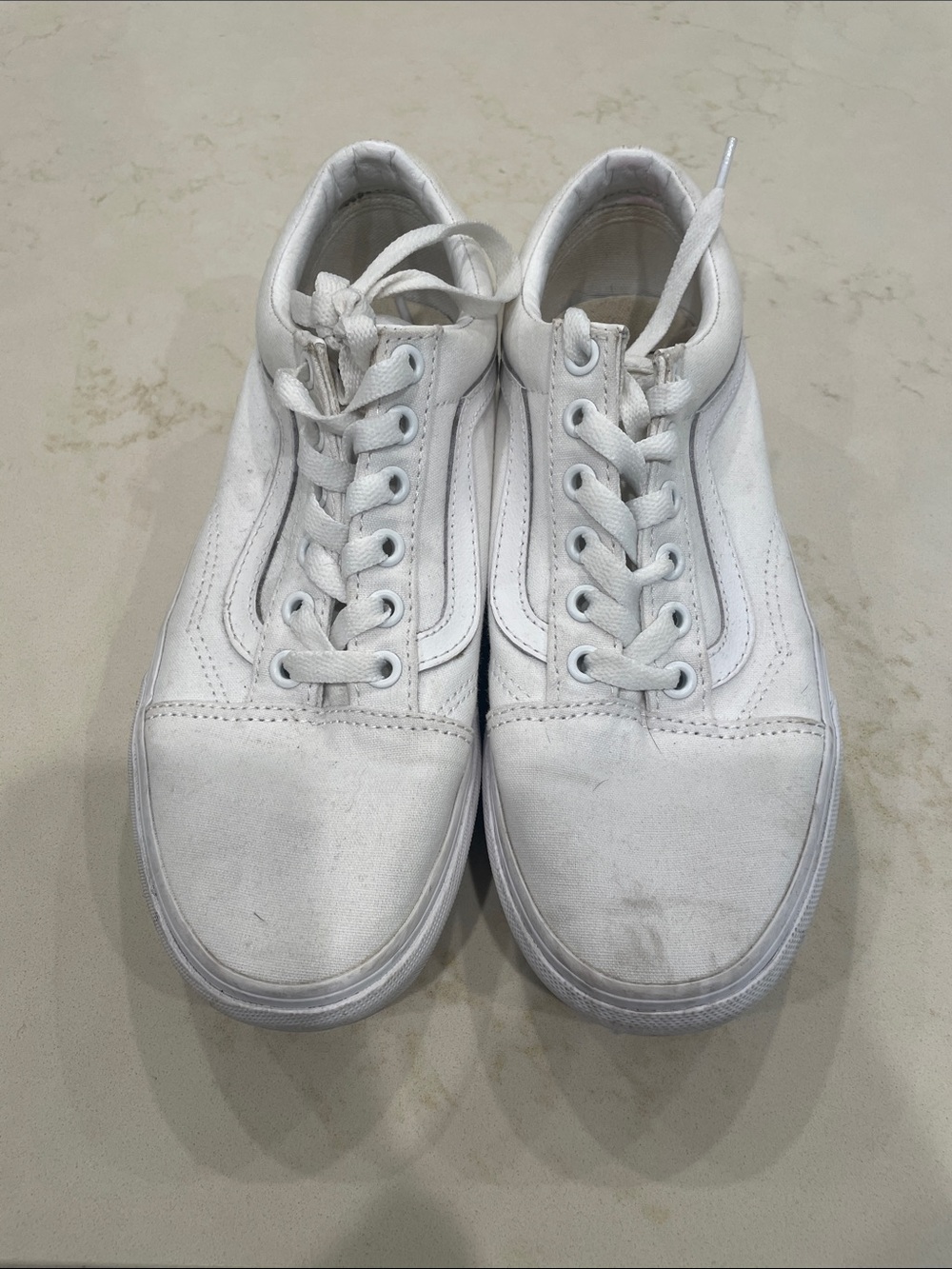 Vans White Platform Canvas Sneakers size 7